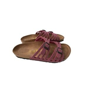 Birkenstock Granada Leather purple Size 38 US 7.5-8 Strap Sandals